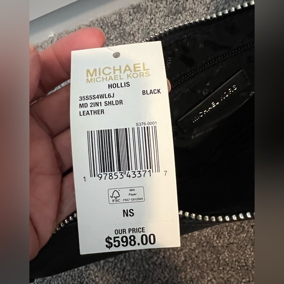 MICHAEL KORS Hollis 2-in-1 Pebbled Leather & Logo Shoulder Bag NWT Retail $598 - Picture 5 of 10